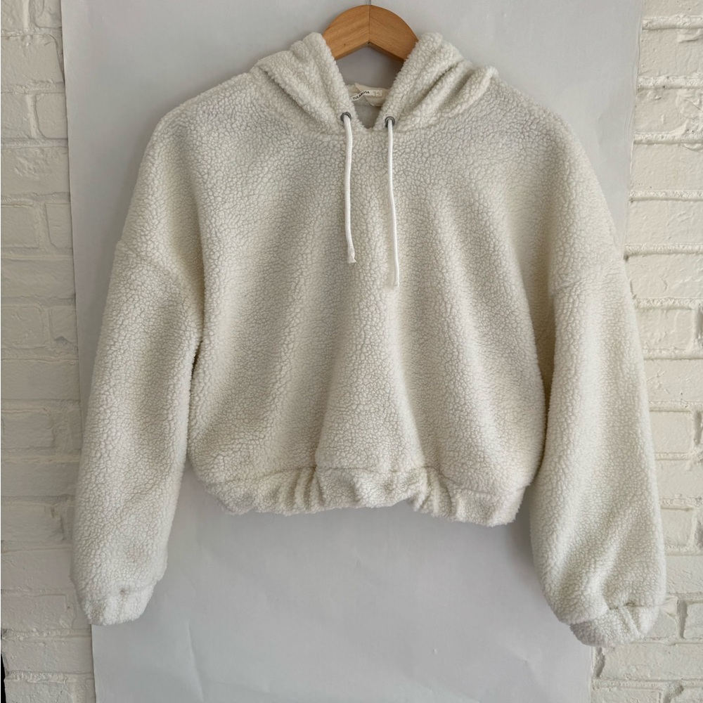 TULAROSA Cropped fleece hoodie